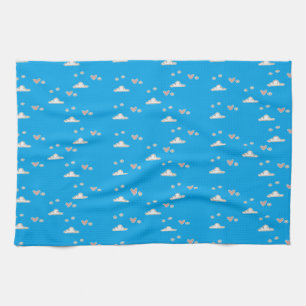 Linge De Cuisine Coeurs et nuages sur le bleu
