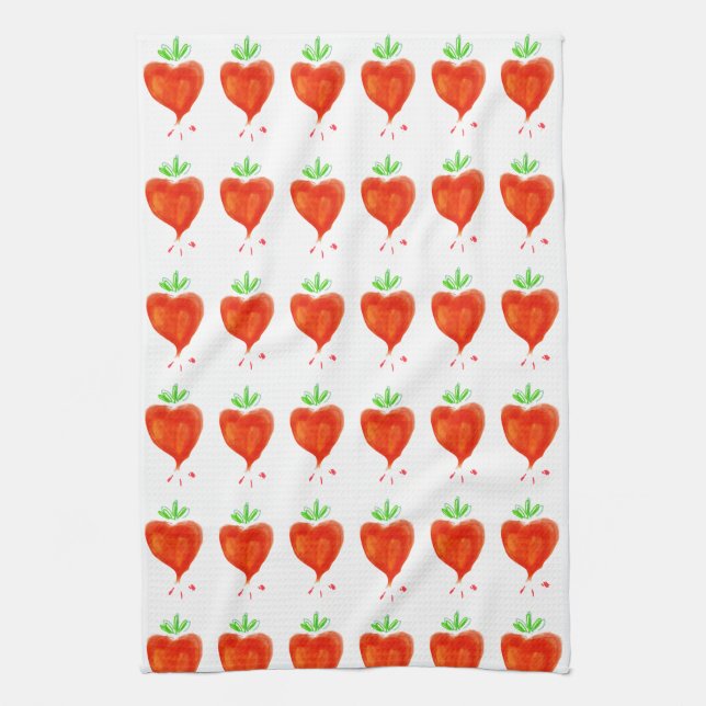 Linge De Cuisine Coeurs florissants (Vertical)
