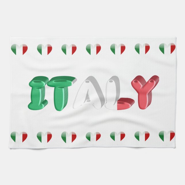 Linge De Cuisine Coeurs italiens (Horizontal)