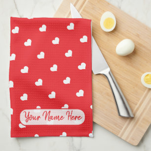 Linge De Cuisine Cœurs Joyuse Saint-Valentin Moderne Motif d'Amour