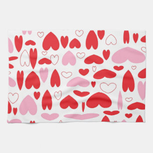 Linge De Cuisine Coeurs Rouge Et Rose