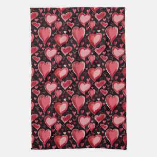 Linge De Cuisine Coeurs rouges Motif artistique Saint Valentin`s Da