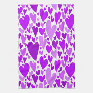 Linge De Cuisine Coeurs violets super et romantiques Saint-Valentin