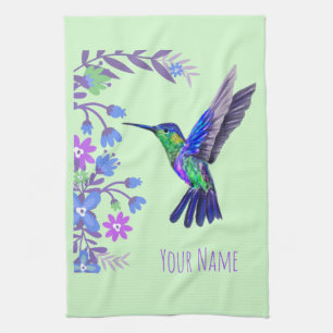 Linge De Cuisine Colibri Design Fleurs Botaniques Amateurs d'oiseau
