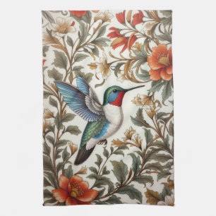 Linge De Cuisine Colibri en vol inspiré de William Morris