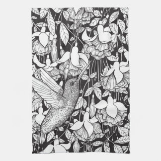 Linge De Cuisine Colibri et fuchsia