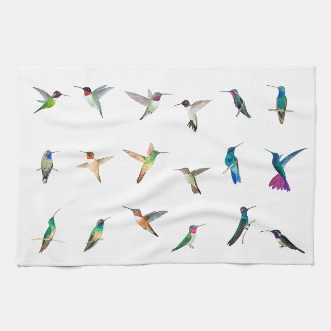 Linge De Cuisine Colibris du Texas (Horizontal)