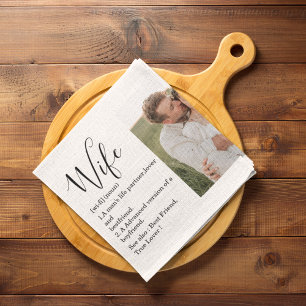 Linge De Cuisine Collage Couple Photo & Lovely Romantic Wife Cadeau