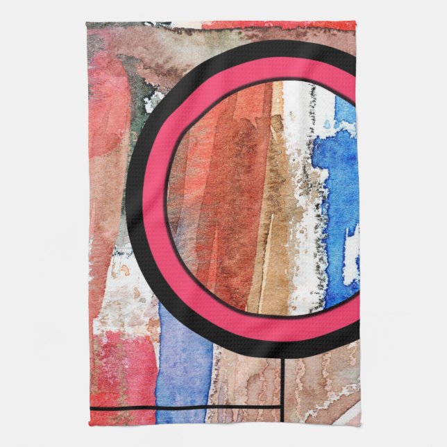 Linge De Cuisine collage d'art abstrait, médias mélangés et (Vertical)