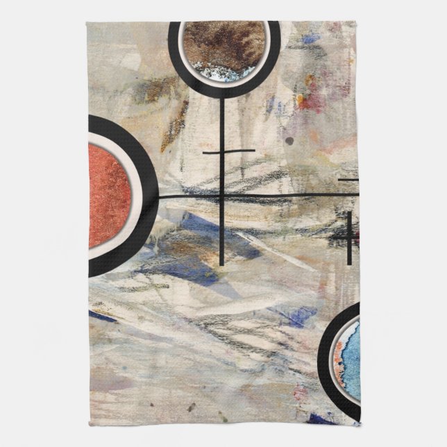 Linge De Cuisine collage d'art abstrait, médias mélangés et (Vertical)