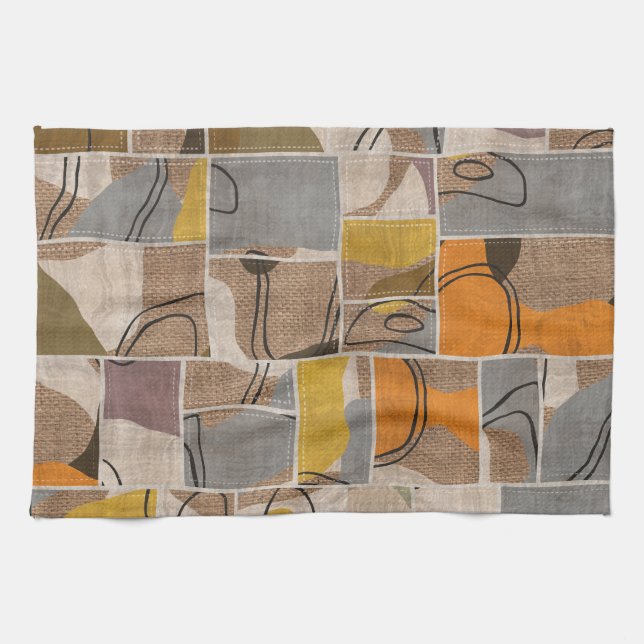 Linge De Cuisine Collage de patchwork, motif de mixage de courtepoi (Horizontal)