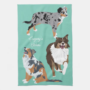 Linge De Cuisine Collage des bergers australiens Chiens australiens
