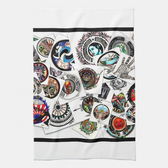 Linge De Cuisine Collage des dessins (Vertical)