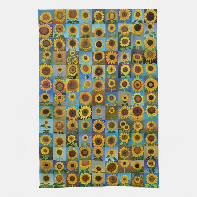Linge De Cuisine Collage des tournesols (Vertical)
