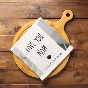 Linge De Cuisine Collage moderne Photo Love You Mom Best Gift