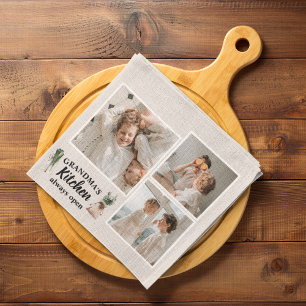 Linge De Cuisine Collage Photo & Grand-Mère Cuisine Toujours Ouvert