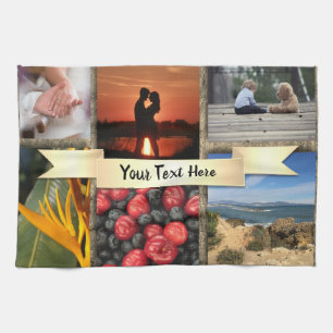 Linge De Cuisine Collage Photo Imprimer Tea Towel personnalisé