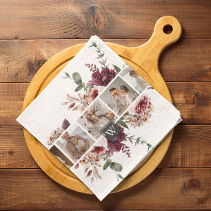 Linge De Cuisine Collage tendance Famille Photo Fleurs colorées Cad