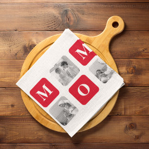 Linge De Cuisine Collage tendance Photo & Red Best Mommy Cadeau