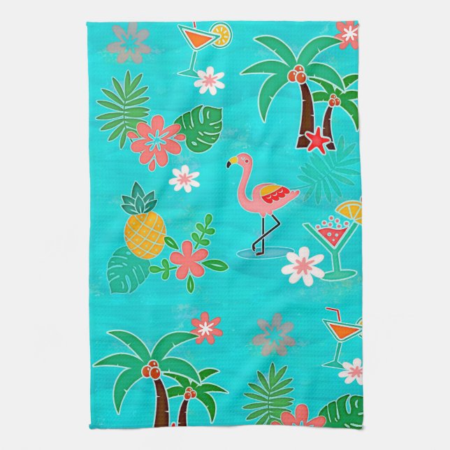 Linge De Cuisine Collage tropical (Vertical)