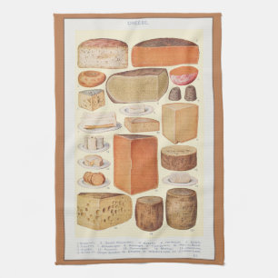 Linge De Cuisine Collage vintage de fromages domestiques, Beeton, 1