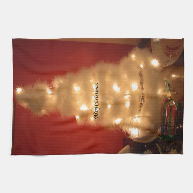 Linge De Cuisine Collection d'arbres de Noël blancs décorés (Horizontal)