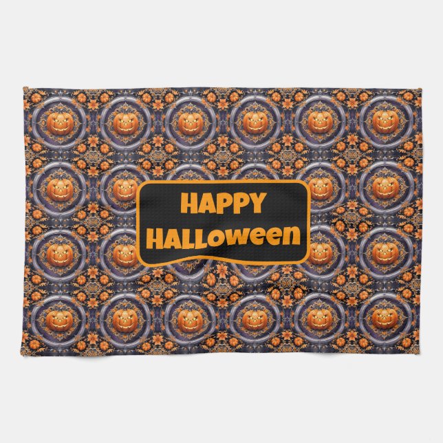 Linge De Cuisine Collection d'automne Citrouille Halloween tendance (Horizontal)