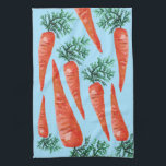 Linge De Cuisine Collection de carottes aquarelles bleu<br><div class="desc">Décorez votre cuisine avec cette serviette de plat de carottes amusante. Fait un grand ménage ou un cadeau mariage! Vous pouvez le customiser et ajouter du texte. Consultez ma boutique pour plus de couleurs et de motifs !</div>