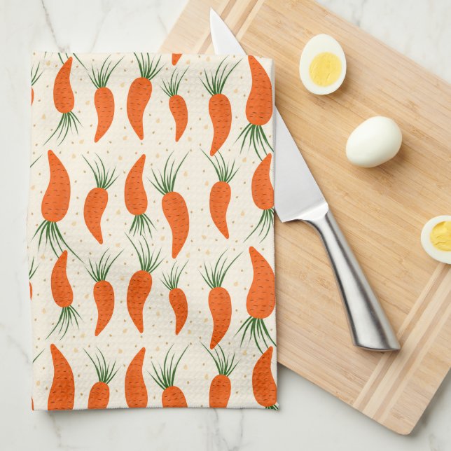 Linge De Cuisine Collection de carottes botaniques (Quart Plié)