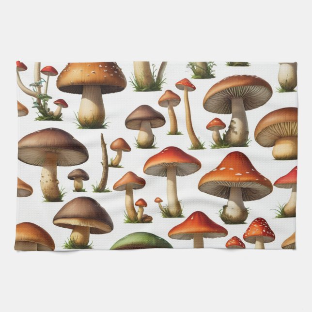 Linge De Cuisine Collection de champignons Design Motif (Horizontal)