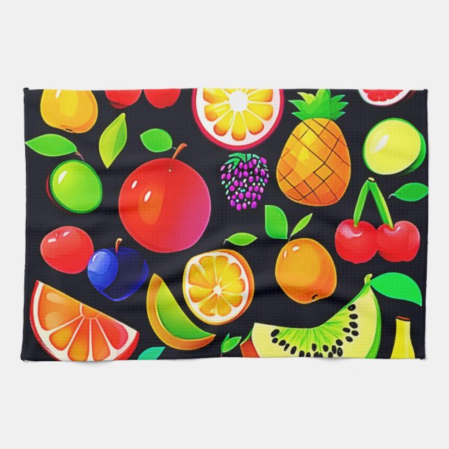 Linge De Cuisine Collection de fruits brillants (Horizontal)