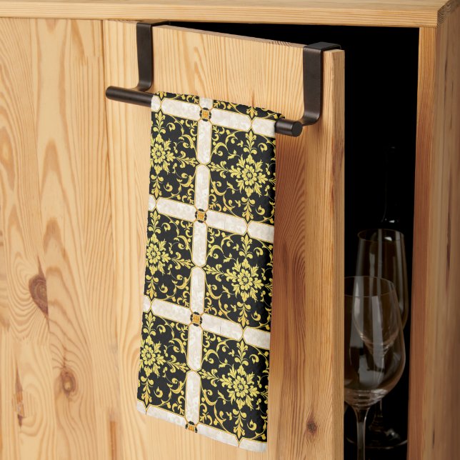 Linge De Cuisine Collection Florale Luxe Moderne (Pliage en tiers)