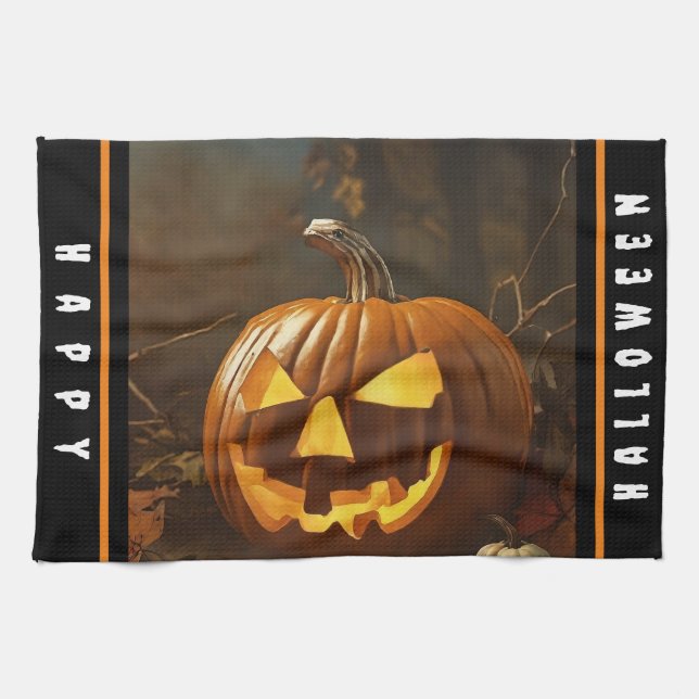 Linge De Cuisine Collection Halloween grand Citrouille (Horizontal)