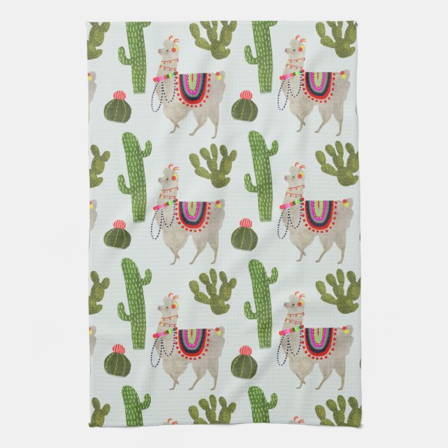Linge De Cuisine Collection Llamarama | Cactus & Llama Motif (Vertical)