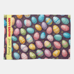 Linge De Cuisine Collection moderne d'oeufs de Pâques heureux