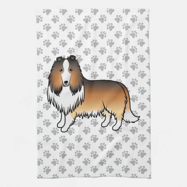 Linge De Cuisine Colley Rough Sable Chien de Dessin Animé Mignon &  (Vertical)