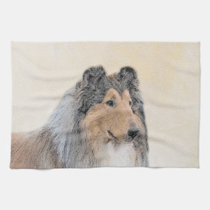 Linge De Cuisine Collie (Rough) Peinture - Cute Original Chien Art