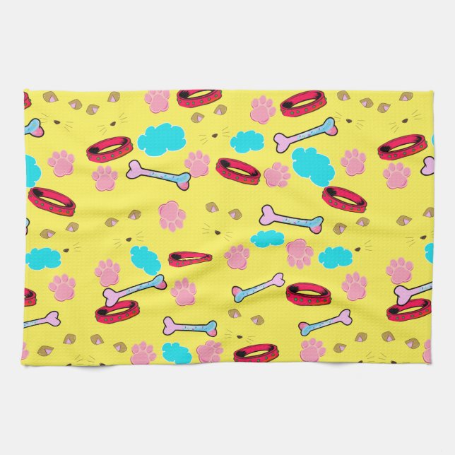 Linge De Cuisine Collier de chien mignon et design os (Horizontal)