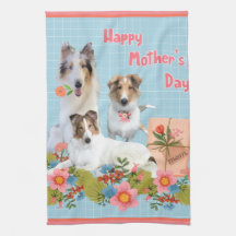 Collies et fleurs pour la fête des mères