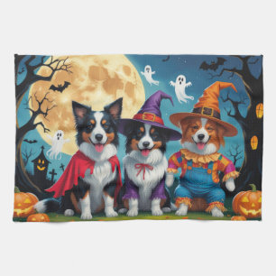 Linge De Cuisine Collies frontalières Chiens Citrouille Halloween D
