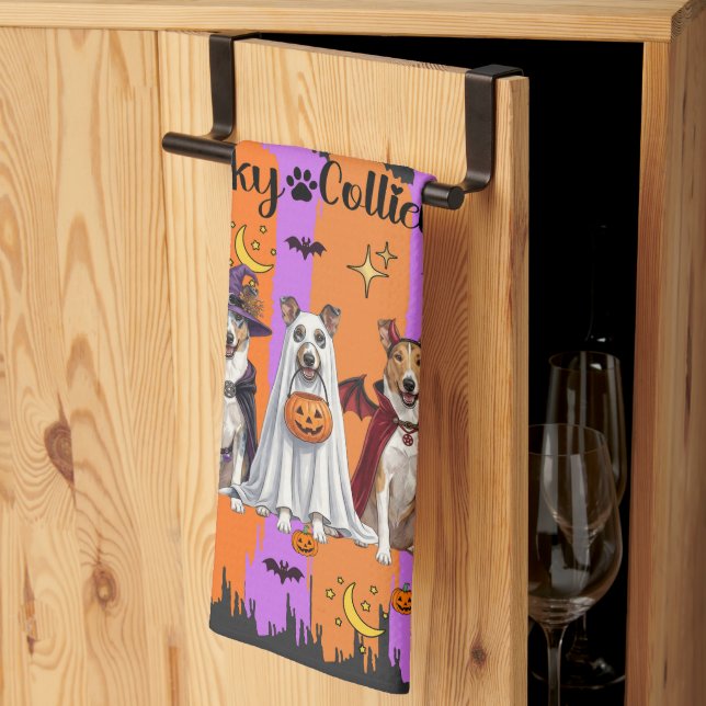 Linge De Cuisine Collies Halloween (Pliage en tiers)