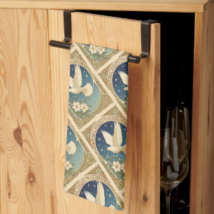 Linge De Cuisine Colombe de Noël avec panneau décoratif de style vi