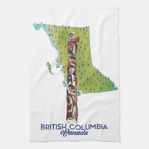 Linge De Cuisine Colombie-Britannique Carte du Canada.