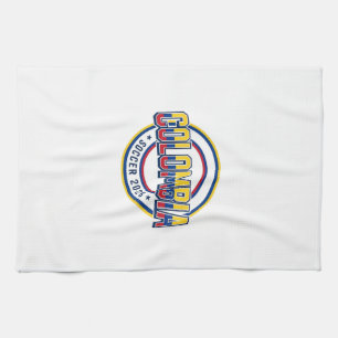 Linge De Cuisine Colombie Football 2026 Football Gras Pays Typograp