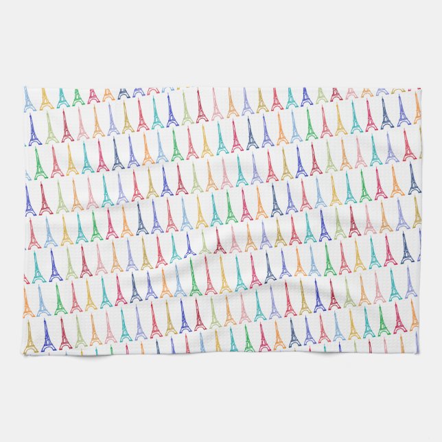 Linge De Cuisine color eiffel towertern pattern (Horizontal)