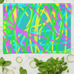 Linge De Cuisine Color My Dreams Scribble Motif Expressive Artsy
