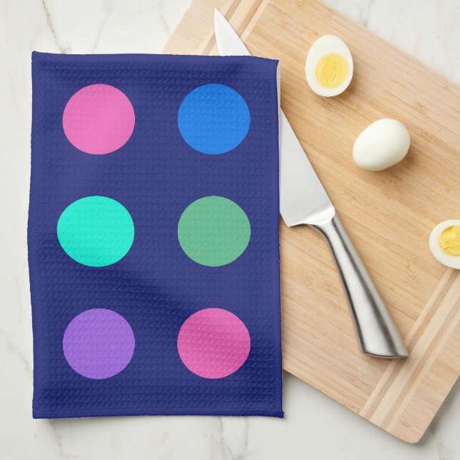 Linge De Cuisine Colorful Geometric Dots (Quart Plié)