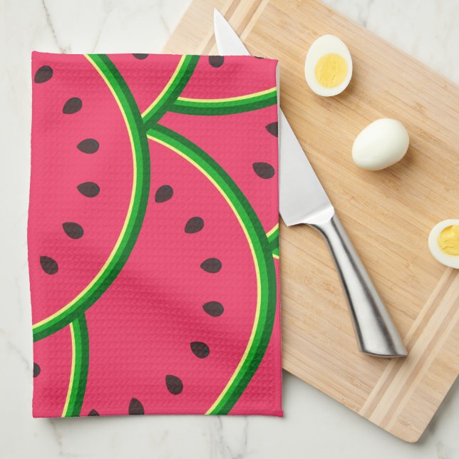 Linge De Cuisine Colorful Summer Fun Watermelon Pattern (Quart Plié)