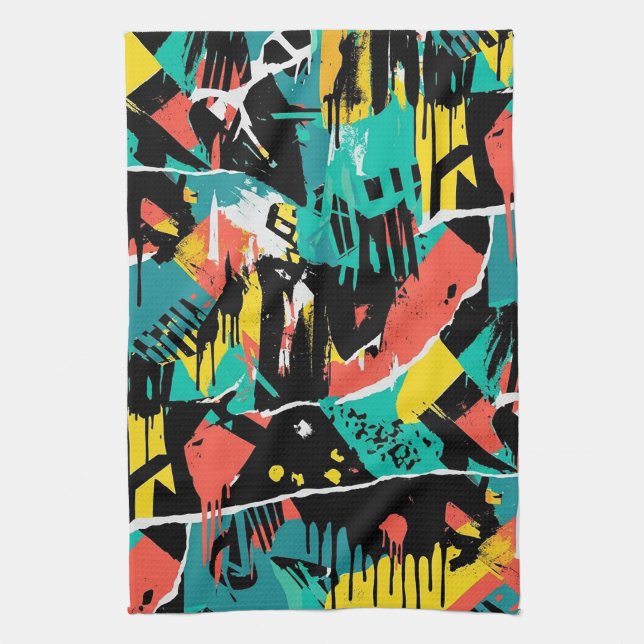 Linge De Cuisine Colorful Urban Graffiti Pattern (13) (Vertical)