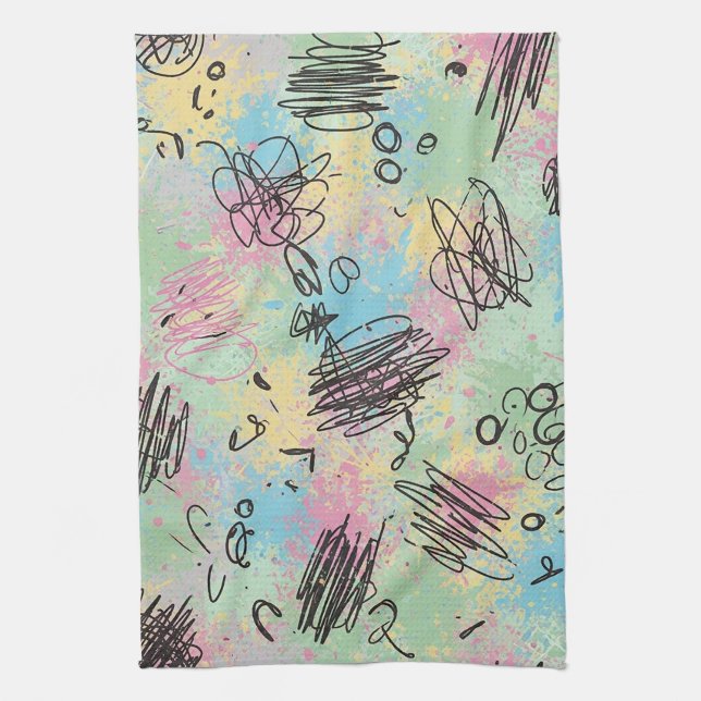 Linge De Cuisine Colorful Urban Graffiti Pattern (4) (Vertical)